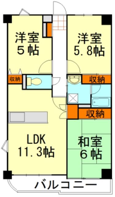 和光市白子のマンションの間取り