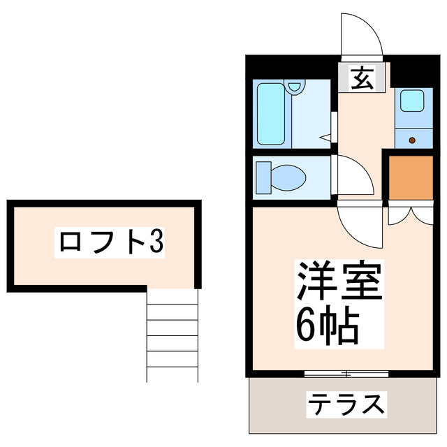 熊本市東区東野のアパートの間取り