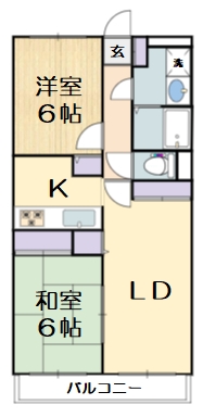 板橋区赤塚新町のマンションの間取り