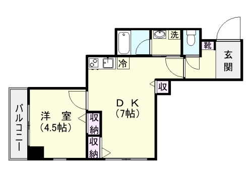 鹿児島市中央町のマンションの間取り