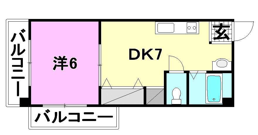 東温市志津川のマンションの間取り