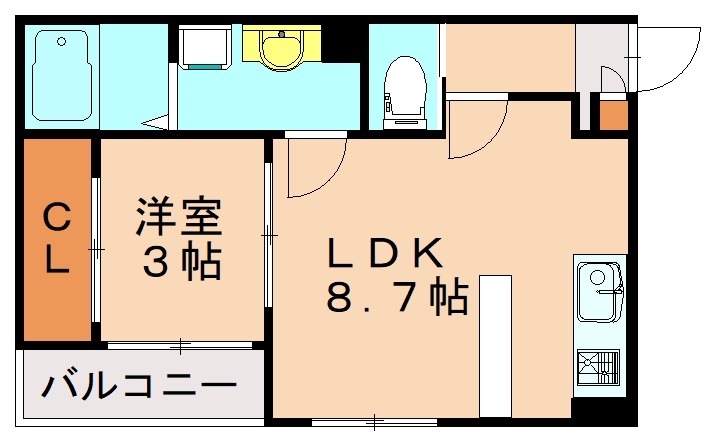 北九州市戸畑区銀座のアパートの間取り