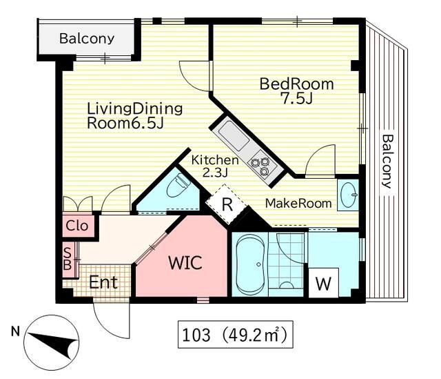 Apartment Ricoの間取り