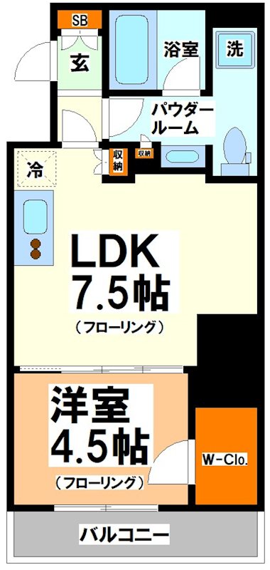 渋谷区本町のマンションの間取り