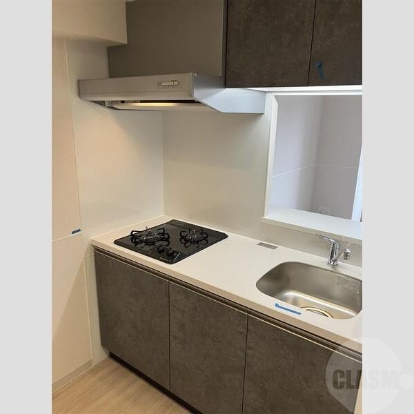 キッチン　２口ガスコンロのシステムキッチン