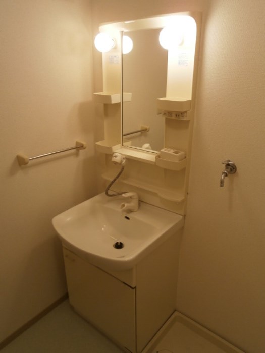洗面設備　※別号室の写真です。シャワー付き洗面台