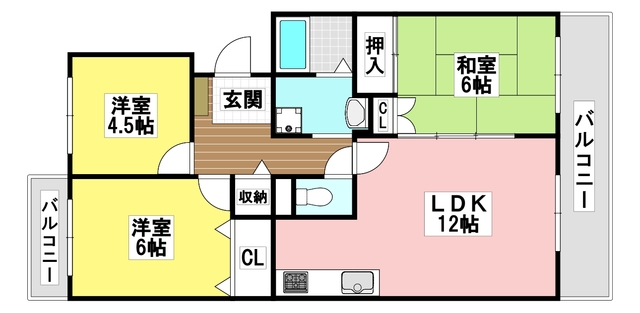 フォルク北千里O棟の間取り写真