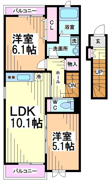 小田急線 喜多見駅 徒歩13分 2階建 築15年の間取り写真