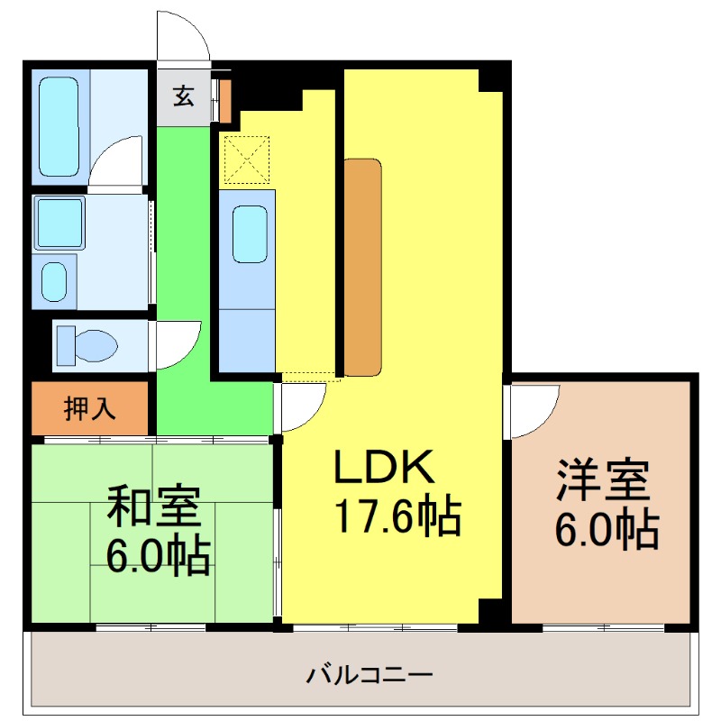 地下鉄名城線 名古屋城駅 徒歩5分 12階建 築47年の間取り写真