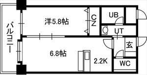 ＰＲＩＭＥ　ＵＲＢＡＮ北３条通の間取り