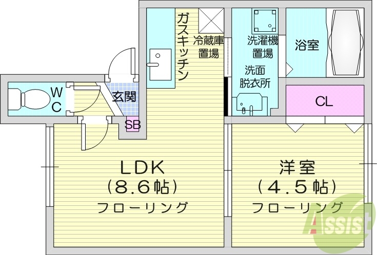 ヴィラージュ空港通の間取り