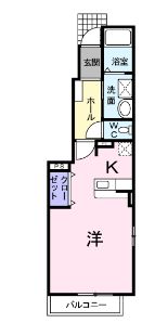 福山市神辺町大字川南のアパートの間取り