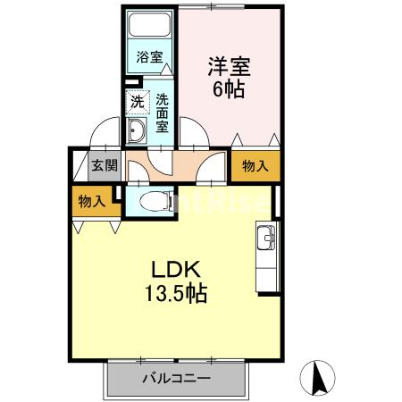 岩倉市大地町のアパートの間取り