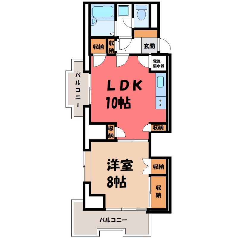 鹿沼市鳥居跡町のマンションの間取り