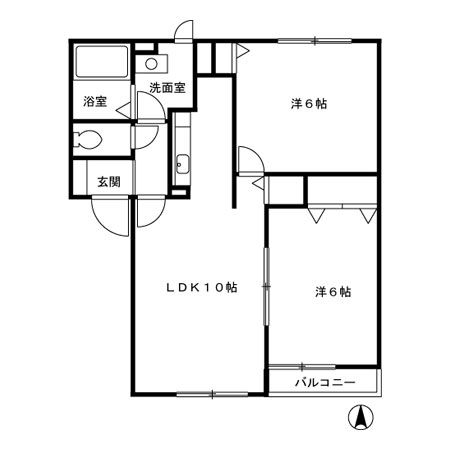 グランメール篠田　Ｃの間取り