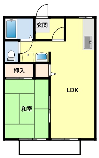 豊田市桝塚西町のアパートの間取り