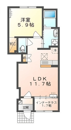 東根市六田のアパートの間取り