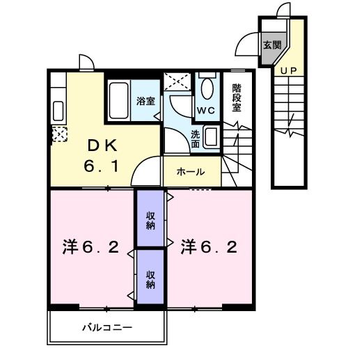 鹿嶋市大字宮中のアパートの間取り