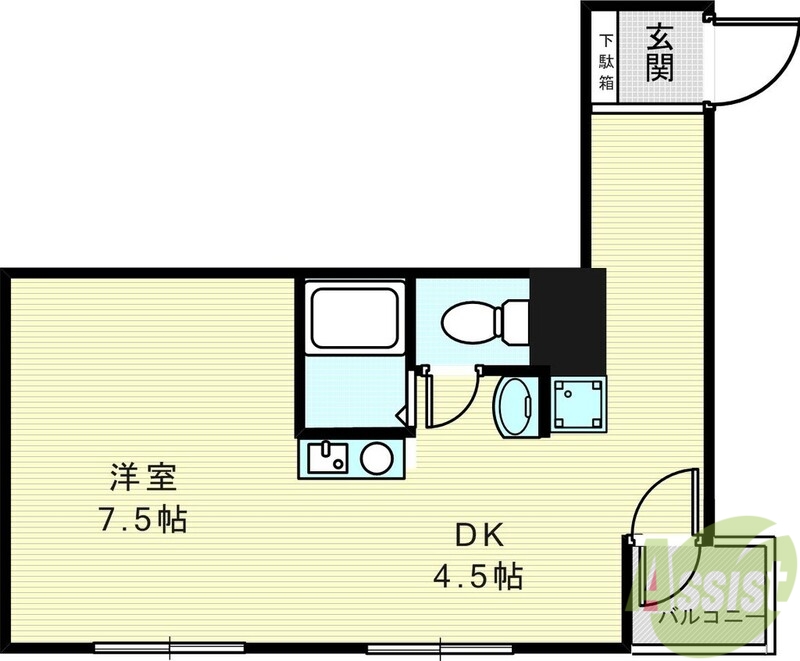 【神戸市中央区御幸通のマンションの間取り】