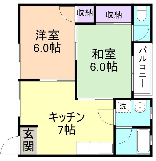 和歌山市関戸のアパートの間取り