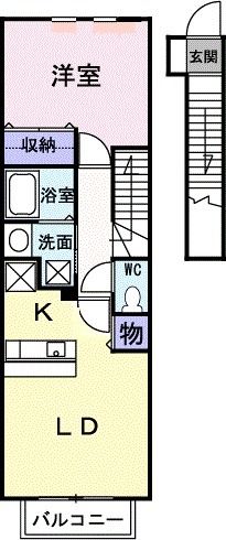 亀山市関町会下のアパートの間取り