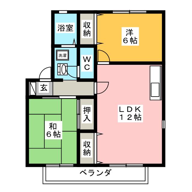 セジュール物部　Ｂ棟の間取り