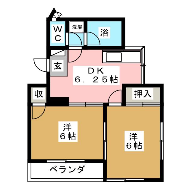 ハイツ遊歩道の間取り