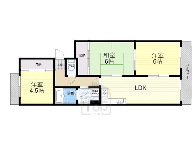 茨木市上穂東町のマンションの間取り