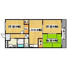 明石市大久保町福田のマンションの間取り