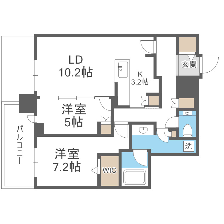 札幌市北区北八条西のマンションの間取り