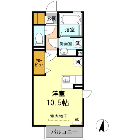 熊本市西区春日のアパートの間取り