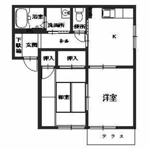 福知山市字篠尾のアパートの間取り