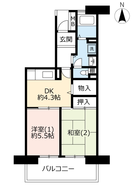 ＵＲアルビス鶴瀬の間取り