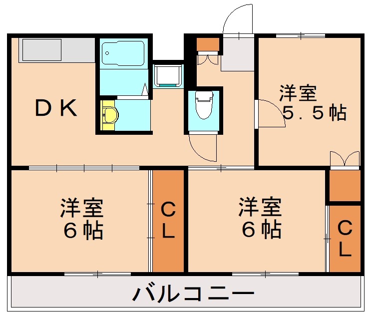 北九州市八幡西区則松のマンションの間取り