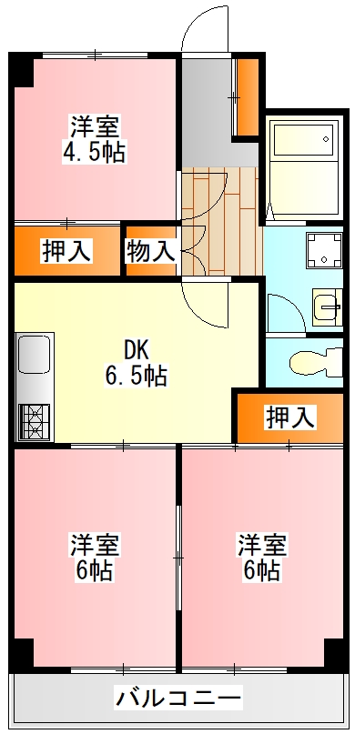 日野市新町のマンションの間取り