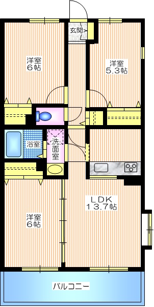 ＯＣ　ＲＥＳＩＤＥＮＣＥ　Ｒ　ＹＯＫＯＨＡＭＡ　ＨＩＮＯの間取り