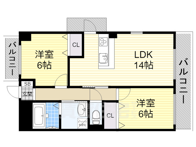 名古屋市港区善進本町のマンションの間取り