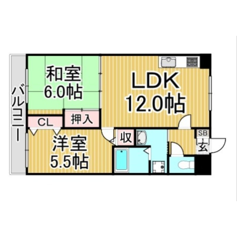 那珂川市五郎丸のマンションの間取り