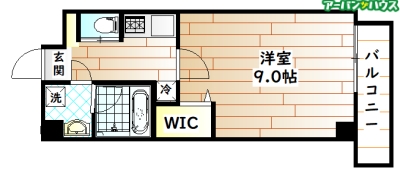 岡山市北区中山下のマンションの間取り