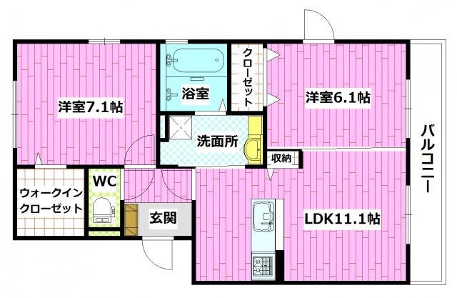 【広島市安佐南区長束のアパートの間取り】