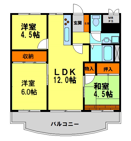 【川西市向陽台のマンションの間取り】