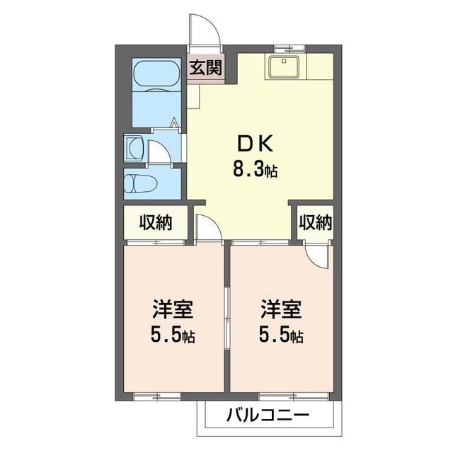 さいたま市北区吉野町のアパートの間取り