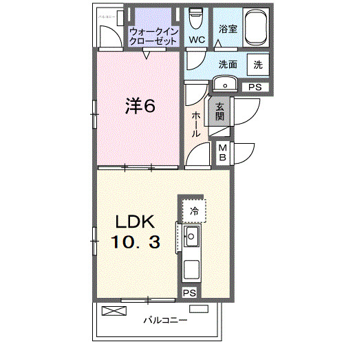 小田原市南鴨宮のアパートの間取り