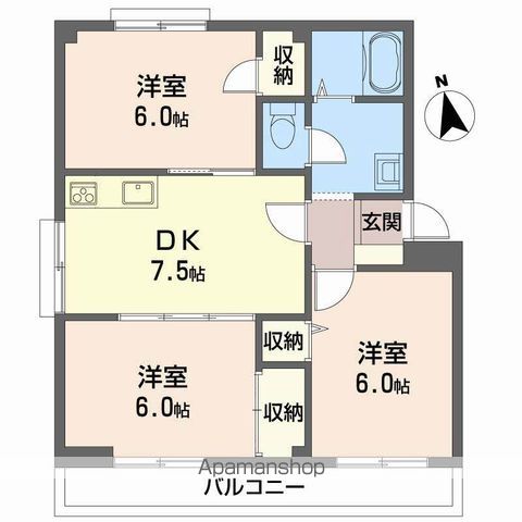 ＪＲ山陽本線 倉敷駅 徒歩14分 3階建 築31年の間取り写真
