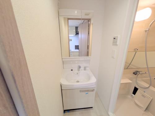 洗面設備　建築中の写真です