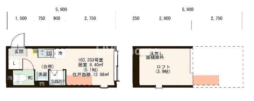 東武東上線 ときわ台駅 徒歩9分 2階建 築3年の間取り写真