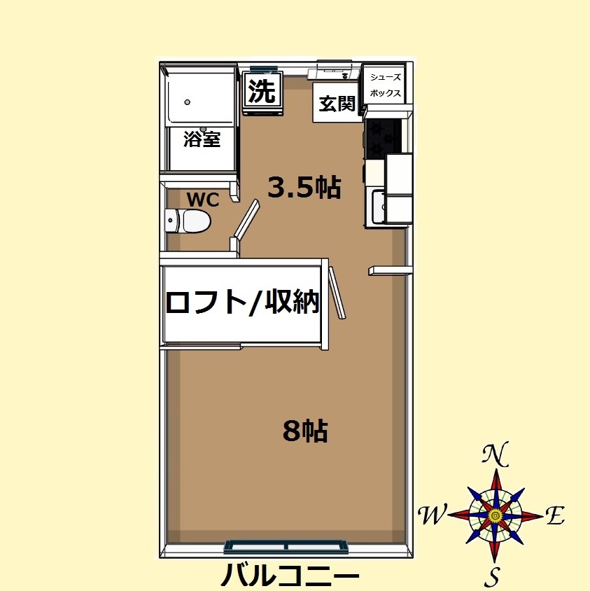 仙台市宮城野区銀杏町のアパートの間取り