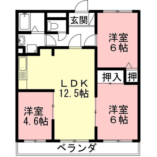 シャンブル西岐阜の間取り