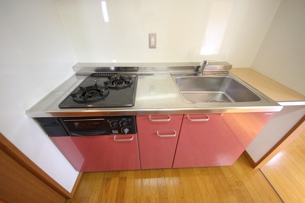 キッチン　システムキッチン　2口コンロ（都市ガス）
