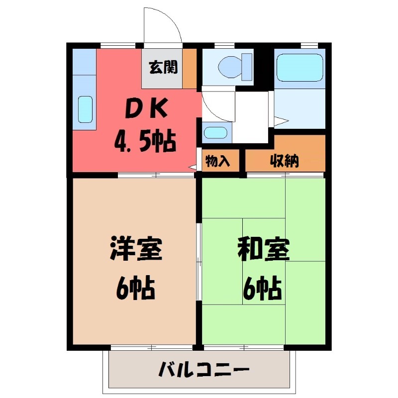 菊地ハイツ Dの間取り